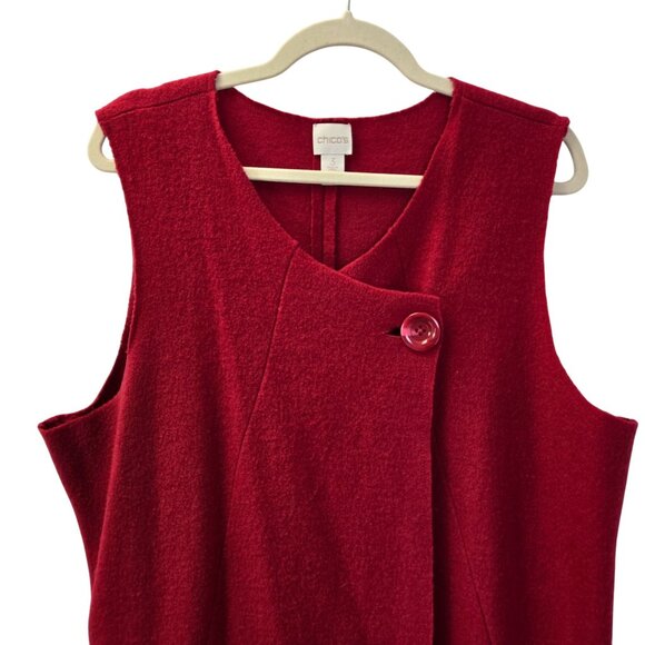 Chico's 100% Wool Longline Sleeveless Duster Cardigan Sweater Size Chico's 3/XL - Picture 4 of 6
